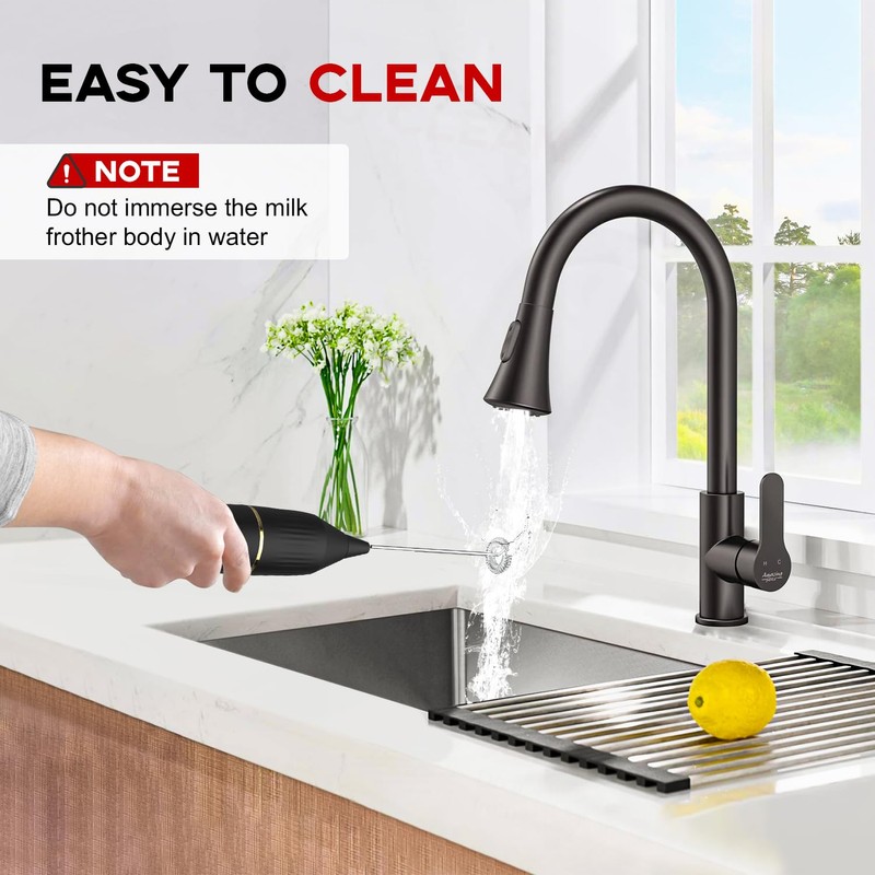 Homexup Handheld Milk Frother 14,000 RPM Drink Mixer Wand with