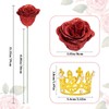 Waipfaru 36 Pcs Glitter Roses Bouquet, DIY Fake Flowers Bouquet,