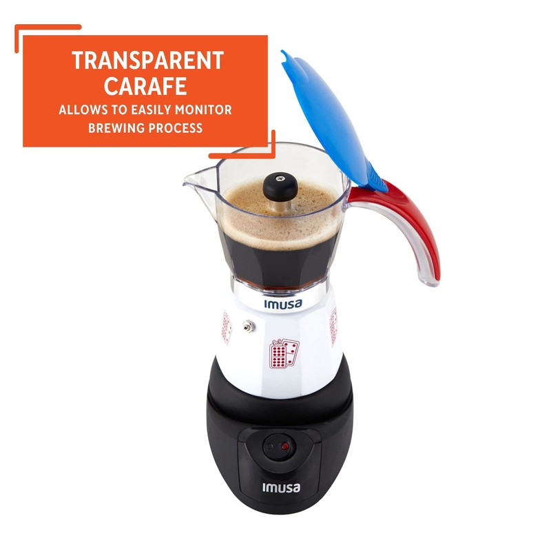 Imusa Special Edition Electric Cuba/Domino themed Espresso Maker, 3 or