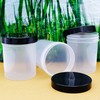 250ml Empty Glug Pots x 6 TRANSLUCENT with BLACK Lid