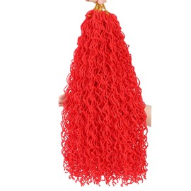 7 PacksCrochet Box Braids-18Inch IBoho Crochet Braids Boho Box Braids Crochet Hair Goddess Box Braids Crochet Hair For Black Women Pre Looped Crochet Hair Synthetic Braiding Hair (Red#)…