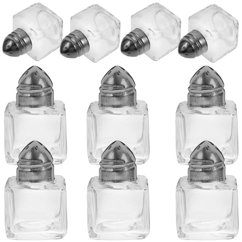 Kichvoe Small Salt and Pepper Shakers, Mini Glass Seasoning Jars