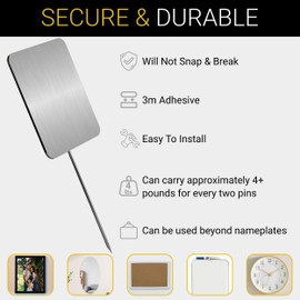 Unbreakable Cubicle Pins for Fabric Walls and Cubicle Decor, Heavy-Duty Cubicle Pins for Hanging Cubicle Name Plates, and Cubicle Name Plate Holders - Value Pack of 12