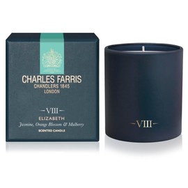 Charles Farris Luxury Scented Candle – 1 Wick, Hand-Poured, Long Lasting, Clean Burning, 210g / 7.5oz, Burns for up to 50 Hours, Made in England – Orange Blossom, Jasmine & Green Mulberry – Elizabeth