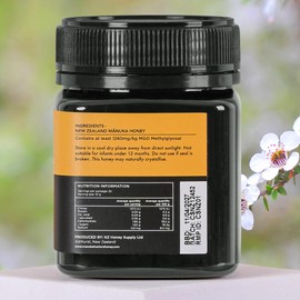 Manuka Hunters UMF 26+/MGO 1280+ Certified New Zealand Manuka Honey - 100% Pure Natural Sweetener - Gluten, Dairy Free - Ideal for Tea, Coffee, Smoothies, and Baking - Sustainable - 8.8oz/250g Jar
