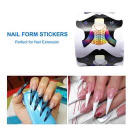 Anself Nail Stencils 100 Pieces / 300 Pieces Nails Shape Thick Nail Art Tips Guide Stickers for Gel Nails & Nail Extension