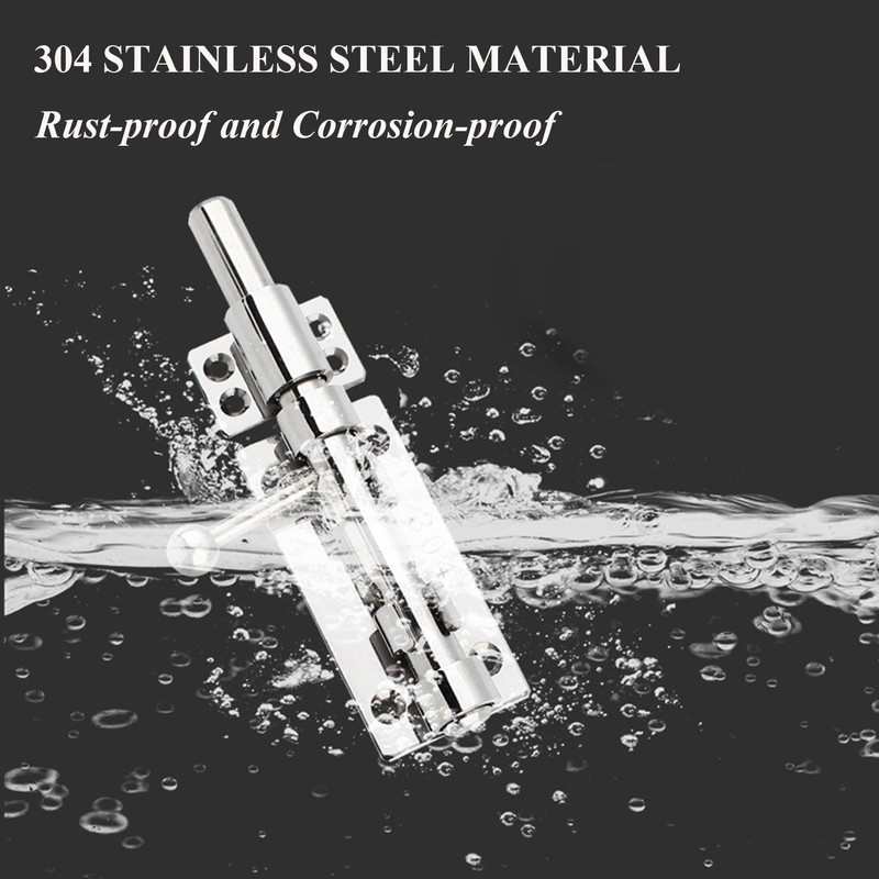 8in Slide Bolt Gate Latch 304 Stainless Steel Barrel Bolt