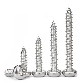 HanTof 100Pcs Torx/Star Drive Pan Head Self Tapping Wood Screws, 18-8 (304) Stainless Steel, M5 x 16/20/25/30/40mm Sheet Metal Screws Used for Wood, Plastic and Soft Metal. 20 Pieces/each With T25 Bit