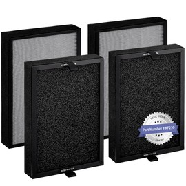 4 Pack Popurure KF250 Filter Replacement Compatible with Kenmore 1200e Series Air Purifier PM2010, Part No. KF250 Filters, with 3-in-1 True H13 HEPA Filters