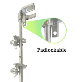 HITTITE 36" Chain Link Drop Rod for Double Gate, Pull Style Chain Link Fence Gate Latch for 1-3/8" Frame, Heavy Duty Drop Bolt Ground Latch for Metal Gates