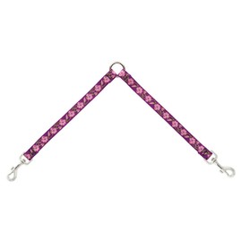 Coupler for Walking Two Medium or Larger Dogs Together, 3/4" Wide Rose Garden Design by Lupine, 24" Long