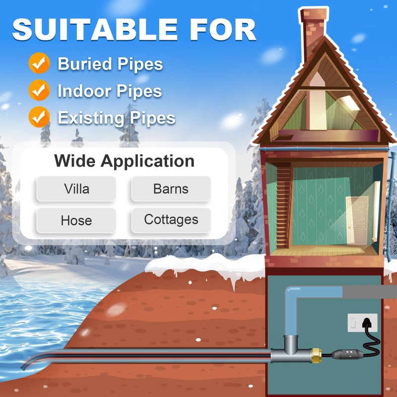 MAXKOSKO in Line Heating Cable Prevents Water Supply from Freezing,