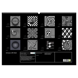 Black Meets White (Wall Calendar 2025 DIN A2 Landscape), CALVENDO Monthly Calendar