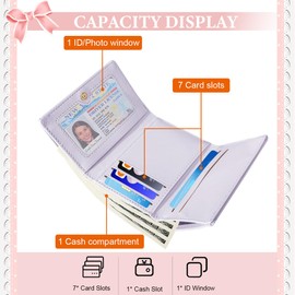 Modacarry Small Wallet Coquette Bow Wallet for Girls Cute Wallet ID Credit Card Holder for Women (PURPLE)