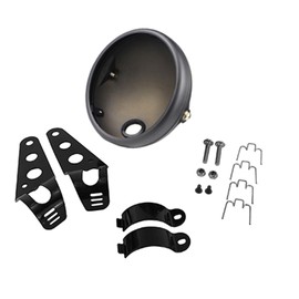 LisylineAuto 7 Inch Motorcycle Headlight Housing Bracket Headlamp Shell 7" LED Headlight Bucket Mount for Harley Suzuki Chopper Cafe Racer Bobbe Aprilia Matte Black Motorbike Headlight Bucket