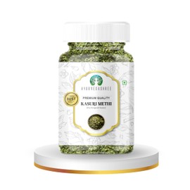 AYURVEDASHREE Fenugreek Leaves Dried (Kasoori Methi) 25gm PET Jar ~ All Natural | Vegan | NON-GMO | Indian Origin | Dried Herb For Cooking | Kasuri Methi.