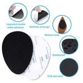 Non Slip Shoe Pads, GADEBAO Self Adhesive Anti Slip Shoe Grips on Bottom of Shoes, Odorless Silicone Pads, High Heels Non Skid Sole Protector Stickers (Black-8 pcs)