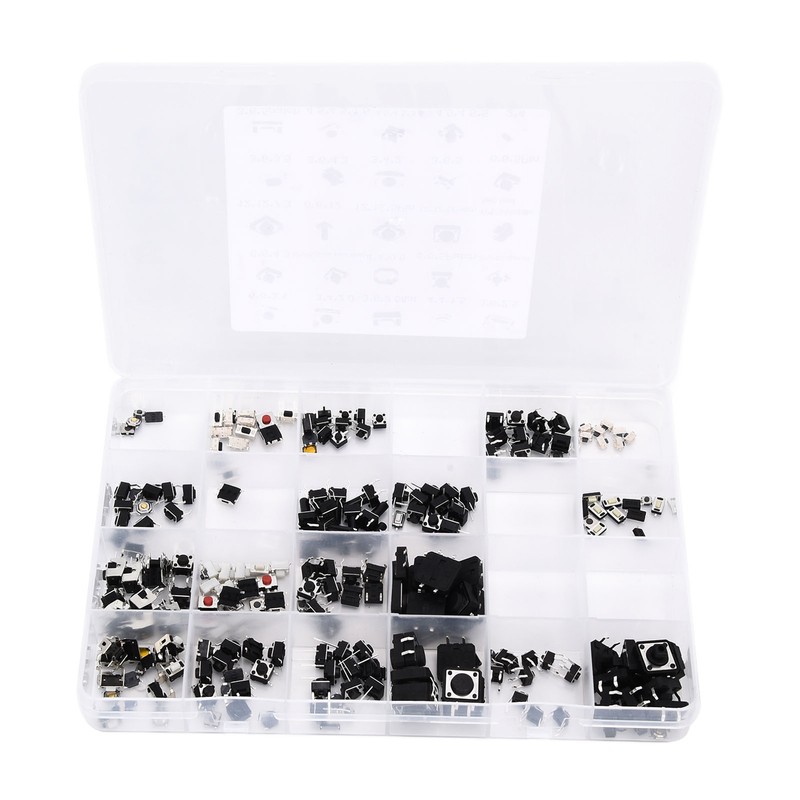 250pcs Tact Push Switch Micro Combination Kit 25 Values Boxed