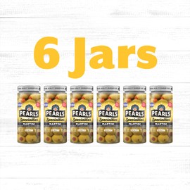 Pearls Specialties, Martini with Vermouth Pimiento Stuffed Queen Olives, Pack of 6, 6.7 oz Jars