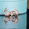 Yumilok Rose Gold 925 Sterling Silver Cubic Zirconia Dolphin Stud