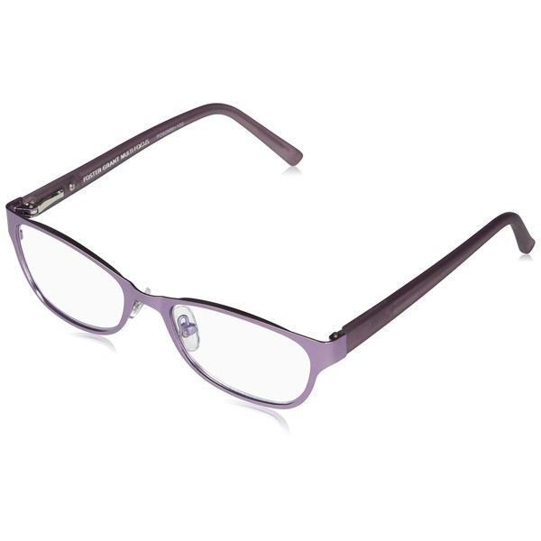 Foster Grant womens Charlsie Multifocus Glasses Reading Glasses, Satin Purple/Transparent, 52 mm US