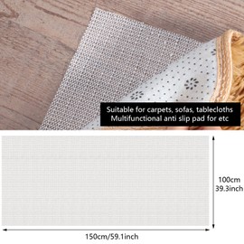 Non-Slip Mat for Carpet, 100 x 150 cm, Non-Slip Underlay, Carpet Stop, Non-Slip Carpet Stop, Non-Slip Carpet Stop, Non-Slip Mat for Carpet, Drawer, Car Boot (White)