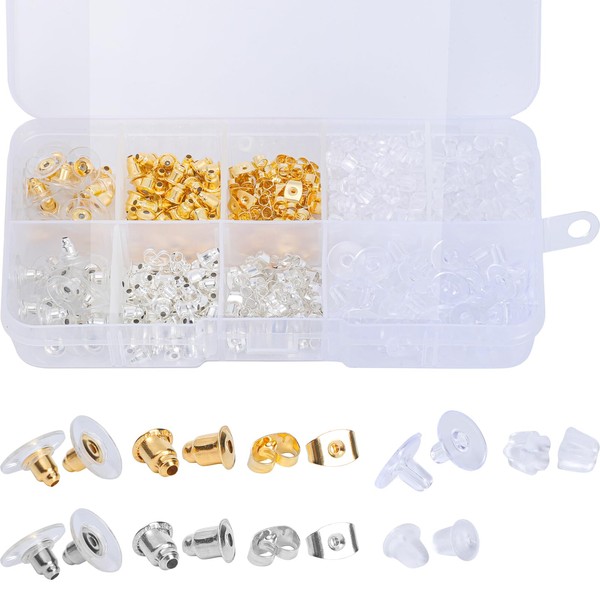 Mayoii 200 Pcs and 590 Pcs Earring Backs,Soft Transparent Earring
