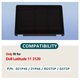 D-KXCPELE New Replacement for Dell Latitude 11 3120 LCD Touch Screen Digitizer with Bezel Assembly 021P46 0G5T5P