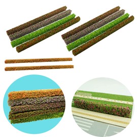 Cayway 10 Pcs Miniature Shrub Strips 7.9 Inches Static Shrub Vegetation Groups Bush Model Groups Bush Model Static Scenery Model Aritificial Plants (Light Color)