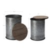 RUSTOWN Farmhouse Accent Side Table, Rustic Storage Ottoman Seat Stool,