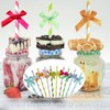Ouliget Butterfly Stripe Paper Straws,Butterfly Ribbon Decor Disposable Party Drinking