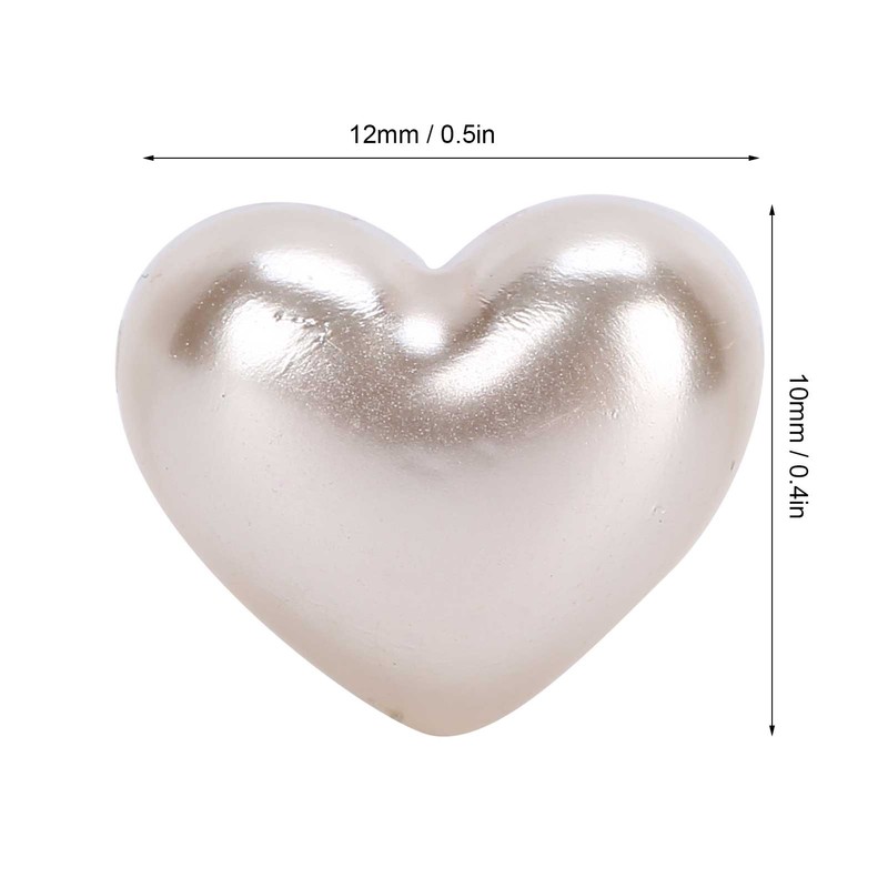 10pcs Heart Beads Imitation Pearls Beads Nail Art Decoration DIY