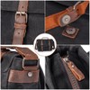 Vintage Genuine Leather Waxed Canvas Briefcase Large Satchel Shoulder Bag