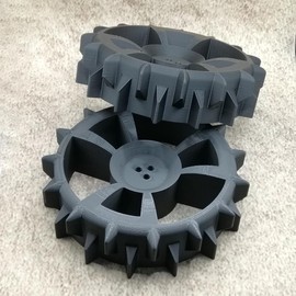 ULEIVA Replacement Drive Wheels Wheel Compatible with Bosch Indego 300 350 400 500 700 Robotic Lawnmower Spikes Off-Road Wheels Replacement Wheel Pack of 2