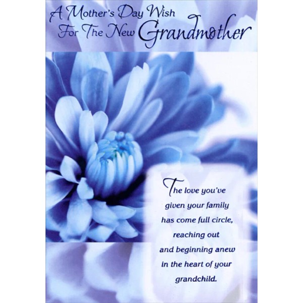 Designer Greetings Blue Flower Closeup Mother's Day Card for New