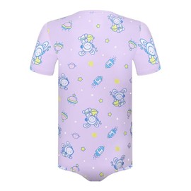 Landofgenie Men Short Sleeve Bodysuit Cute Print Romper Pajama Tops Plus Size Sleepwear Onesie Purple XL