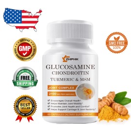 ZHPHK Glucosamine Chondroitin Turmeric MSM 2100mg Triple Strength Joint Support