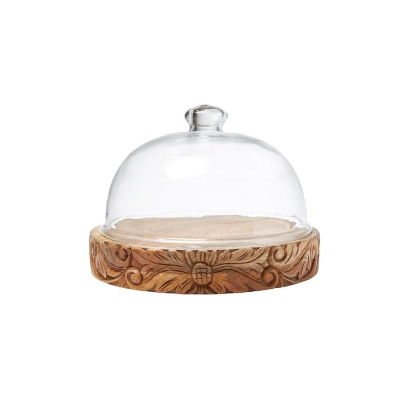 Santa Barbara Design Studio Glass Dome with Carved Base -