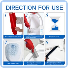 14Pcs Pumice Stone Toilet Bowl Cleaning Brush Set with Long Cleaning Gloves Crevice Brush Powerfully Cleans Stain Hard Water Ring Calcium Buildup Rust for Cleaning Toilet Bathrooms