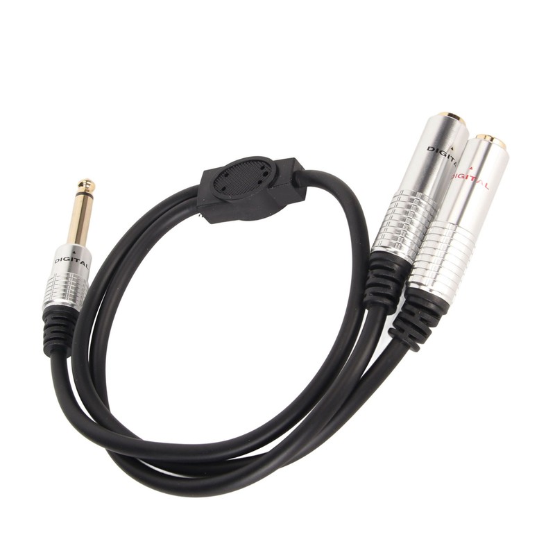 1/4 Inch Stereo Splitter Y Cable Aluminum Alloy Shell 6.35mm