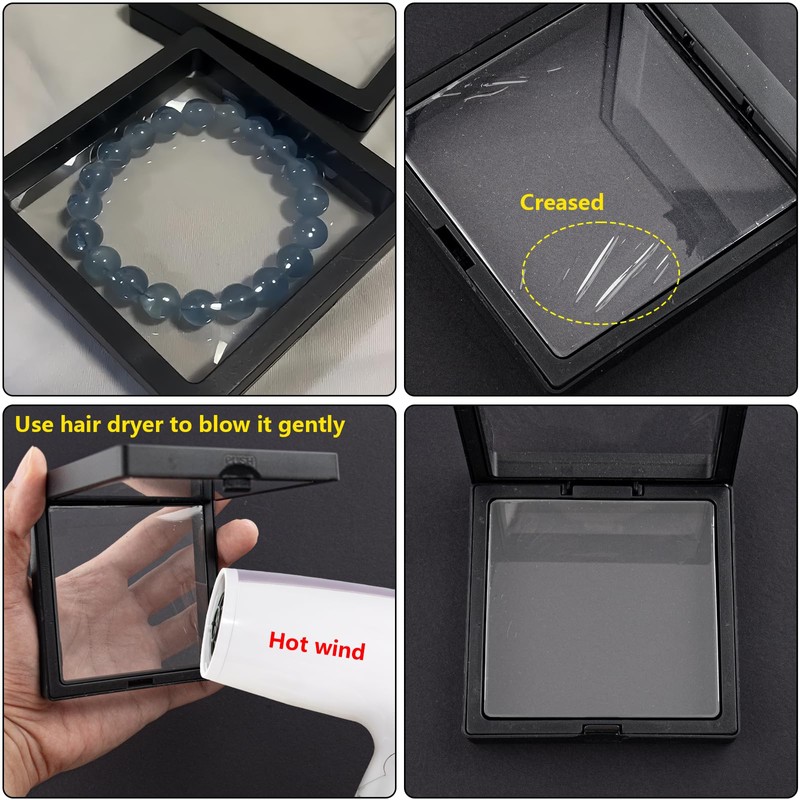 QUYLIXX Black 3D Floating Frame Display Holder Stands, Coin Display