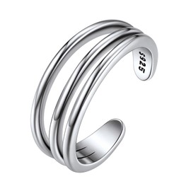 SILVERCUTE Adjustable Toe Ring 925 Sterling Silver Open Toe Ring Minimalist Ankle Ring Toe Ring Summer Beach Foot Jewellery Accessory for Women Girls, Silver