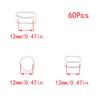 Lilaly 60 Pcs 12mm Bra Hooks for Straps 3 Styles