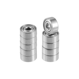 A ABSOPRO MR62ZZ 2 x 6 x 2.5 mm Mini Ball Bearings Bearing Steel Double Metal Shielding Silver Tone Pack of 10