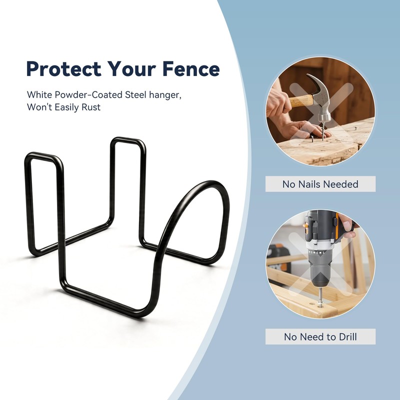 EPHIFY Heavy Duty Garden Hose Holder for Fence - No-Drill
