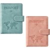 Porta Pasaporte con Bloqueo RFID, Set de 2 Fundas para