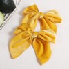 Yellow Velvet Ribbon Linen Hair Bows 5" Soft Velvet Fable
