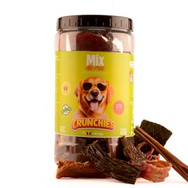 Crunchies by Canhijos - Premios para Perros - Mix de Res (esófago, tráquea e hígado deshidratados) 400g                                               