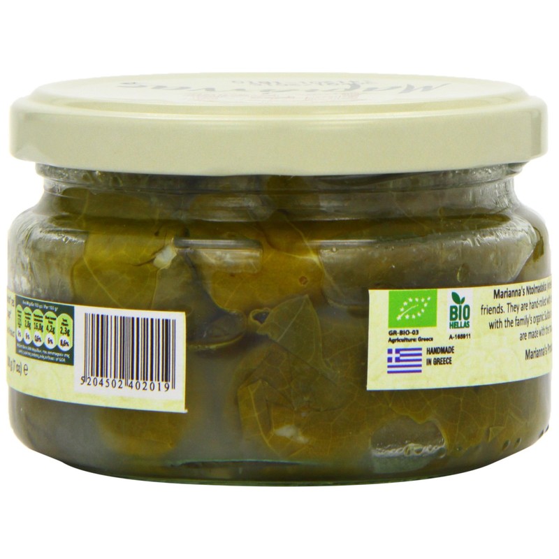 Marianna's Greek Organic Stuffed Vineleaves with Rice - Greek Dolmadakia