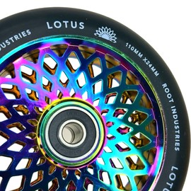 Root Industries Lotus Stunt Scooter Wheel 110 mm + Fantic26 Sticker (Neochrome/PU Black)